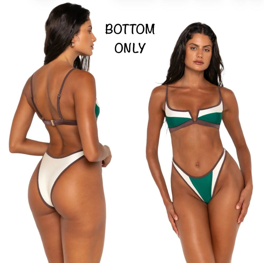 FAE Swim Hailey Oasis High Cut Full Coverage Bikini Bottom Sz XS NWT